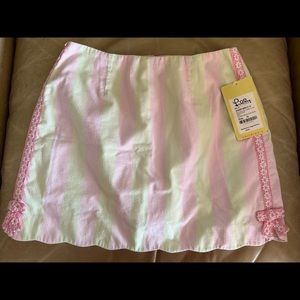 NWT Lilly Pulitzer girls Lil Kim seersucker skort 14